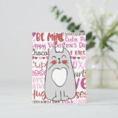 Niedlicher Cartoon Katze Valentinstag Postkarte (Stehend Vorderseite)