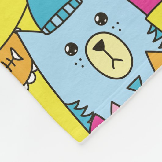 Niedlicher Cartoon Katzen Muster Personalisiert Fleecedecke (Ecke)