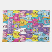 Niedlicher Cartoon Katzen Muster Personalisiert Geschirrtuch (Horizontal)