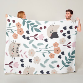 Niedlicher Cartoon Katzen Nahtloses Muster Fleecedecke