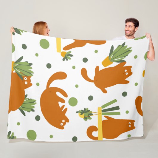 Niedlicher Cartoon Katzen Nahtloses Muster Fleecedecke (Beispiel)