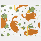 Niedlicher Cartoon Katzen Nahtloses Muster Fleecedecke (Vorderseite (Horizontal))