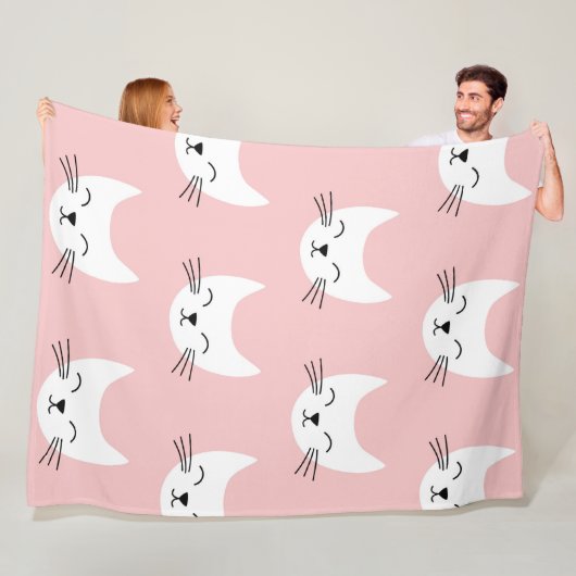 Niedlicher Cartoon Katzen Nahtloses Muster Fleecedecke (Beispiel)