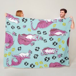 Niedlicher Cartoon Katzen Nahtloses Muster Fleecedecke