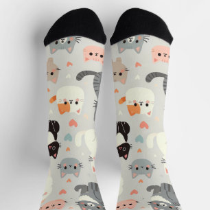 Niedlicher Cartoon Katzenmuster-Socken Socken