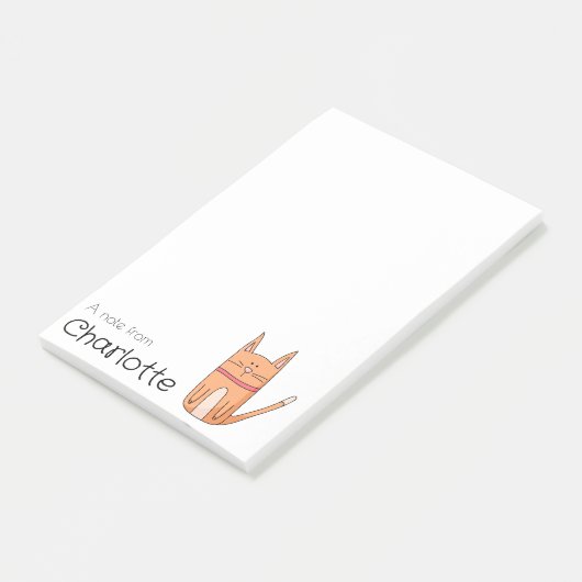 Niedlicher Cartoon Katzenname Post-it Klebezettel (angewinkelt)
