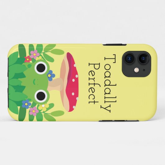 Niedlicher Cartoon-Kernfrosch mit Pilz Case-Mate iPhone Hülle (Rückseite (Horizontal))