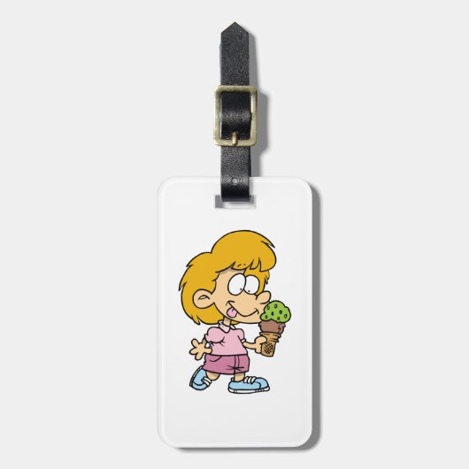 Niedlicher Cartoon Kid Eis Creme Cone Gepäckanhänger (Vorderseite vertikal)