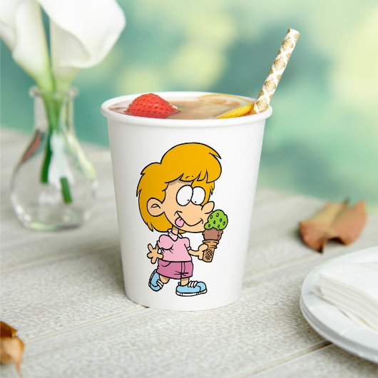Niedlicher Cartoon Kid Eis Creme Cone Pappbecher