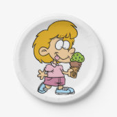 Niedlicher Cartoon Kid Eis Creme Cone Pappteller (Vorderseite)