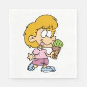 Niedlicher Cartoon Kid Eis Creme Cone Serviette (Vorderseite)