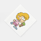 Niedlicher Cartoon Kid Eis Creme Cone Serviette (Ecke)
