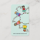 Niedlicher Cartoon Kinder glückliche Freunde auf d Visitenkarte (Rückseite)