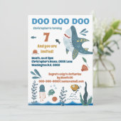 Niedlicher Cartoon Kindergeburtstag Einladung (Stehend Vorderseite)