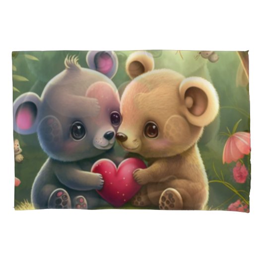 Niedlicher Cartoon Kissenbezug (Vorderseite)