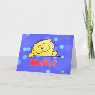 Niedlicher Cartoon Kitty Hello Karte