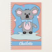 Niedlicher Cartoon Koala Kid Planer mit Name (Vorderseite)