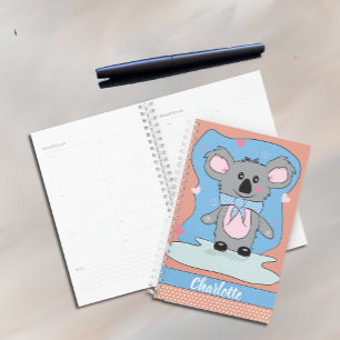 Niedlicher Cartoon Koala Kid Planer mit Name