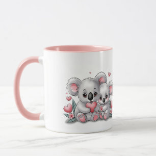 Niedlicher Cartoon Koala Liebhaber Herzenslust Val Tasse