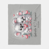 Niedlicher Cartoon Koala Liebhaber Herzlich Willko Fleecedecke (Vorderseite)