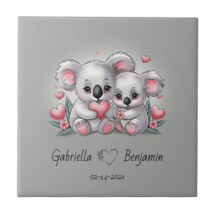 Niedlicher Cartoon Koala Liebhaber Herzlich Willko Fliese