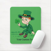 Niedlicher Cartoon-Kobold mit Kleeblatt und Regenb Mousepad (Mit Mouse)