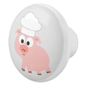 Niedlicher Cartoon Koch Tragen eines Koch-Hat Keramikknauf (Rechts)