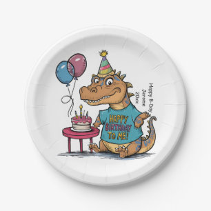niedlicher Cartoon Komodo Dragon Geburtstag Pappteller