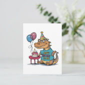 niedlicher Cartoon Komodo Dragon Geburtstag Postkarte (Stehend Vorderseite)