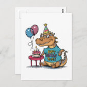 niedlicher Cartoon Komodo Dragon Geburtstag Postkarte (Vorne/Hinten)