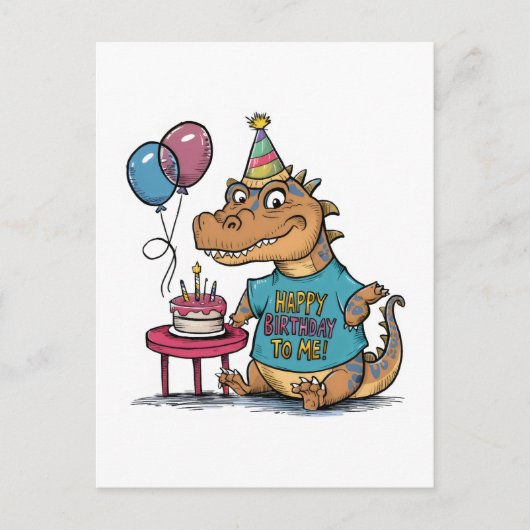 niedlicher Cartoon Komodo Dragon Geburtstag Postkarte (Vorderseite)