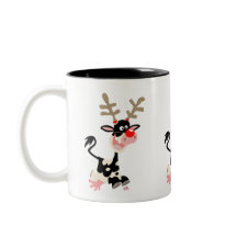 Niedlicher Cartoon Kuh-Masquerschnitt als Rentier