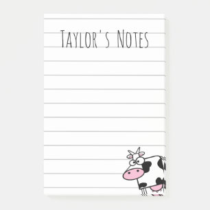 Niedlicher Cartoon Kuh mit Udders Post-it Klebezettel