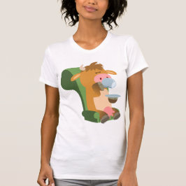 Niedlicher Cartoon Kuh und ein hübscher Cuppa Wome T-Shirt