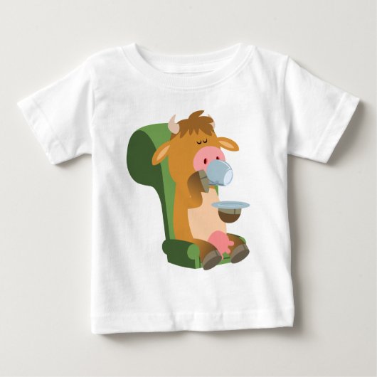 Niedlicher Cartoon Kuh und ein Nice Cuppa Baby T - Baby T-shirt (Vorderseite)