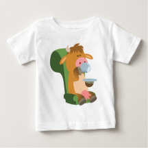 Niedlicher Cartoon Kuh und ein Nice Cuppa Baby T -