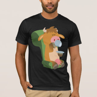 Niedlicher Cartoon Kuh und ein Nice Cuppa T - Shir T-Shirt