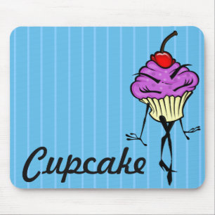 NIEDLICHER CARTOON KUPCAKE FRAU STRIPIERTE MAUSPAD