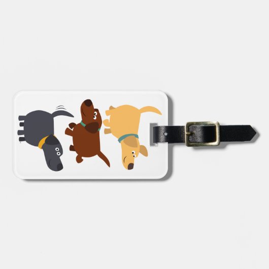 Niedlicher Cartoon Labradors in 3 Flavours Gepäcka Gepäckanhänger (Vorderseite horizontal)