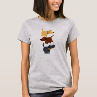 Niedlicher Cartoon Labradors in 3 Geschmacksrichtu T-Shirt