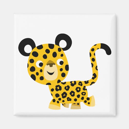 Niedlicher Cartoon Lächeln Leopard Magnet (Vorne)