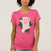 Niedlicher Cartoon Lächeln Schweine T - Shirt (Vorderseite)