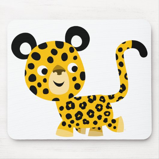 Niedlicher Cartoon Lächelnd Leopard Mousepad (Vorne)