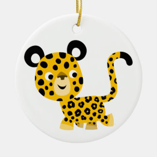 Niedlicher Cartoon Lächelnd Leopard Ornament