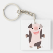 Niedlicher Cartoon Lächelnd Pig Acrylsäure Schlüss Schlüsselanhänger (Vorderseite)