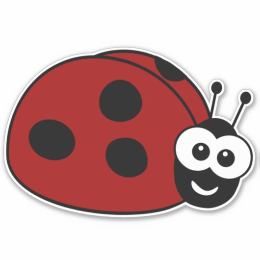 Niedlicher Cartoon Ladybug Aufkleber (Vorderseite)