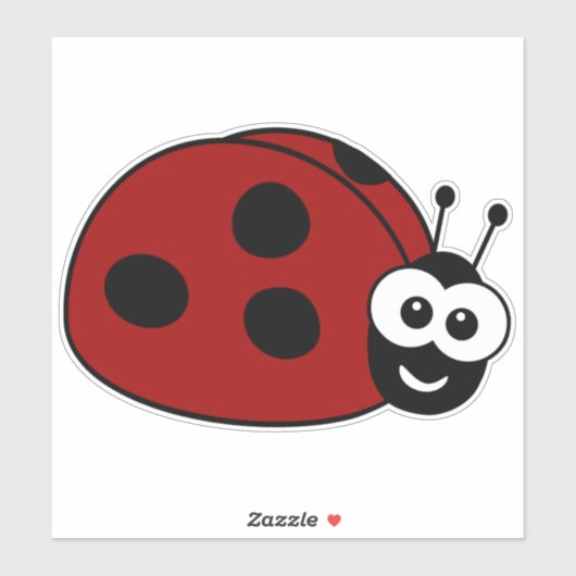 Niedlicher Cartoon Ladybug Aufkleber (Blatt)