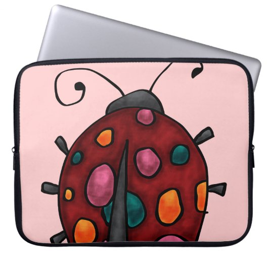 Niedlicher Cartoon Ladybug Laptopschutzhülle (Vorderseite)