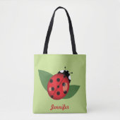 Niedlicher Cartoon Ladybug mit personalisierbarem  Tasche (Vorderseite)