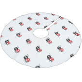 Niedlicher Cartoon Ladybug Polyester Weihnachtsbaumdecke (Schrägansicht)